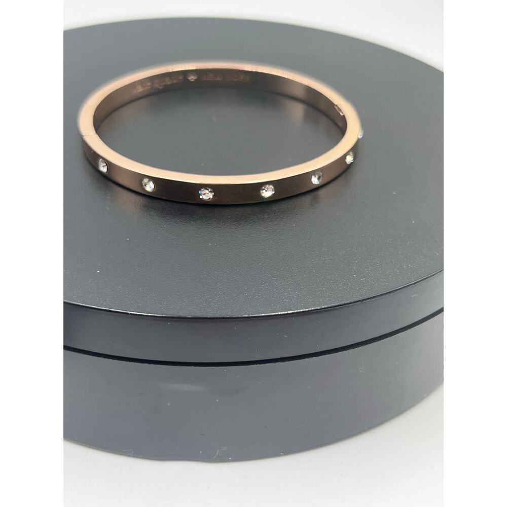 Kate Spade‎ NY Set in Stone Metal  Crystal Hinged Bangle Bracelet - Picture 3 of 14